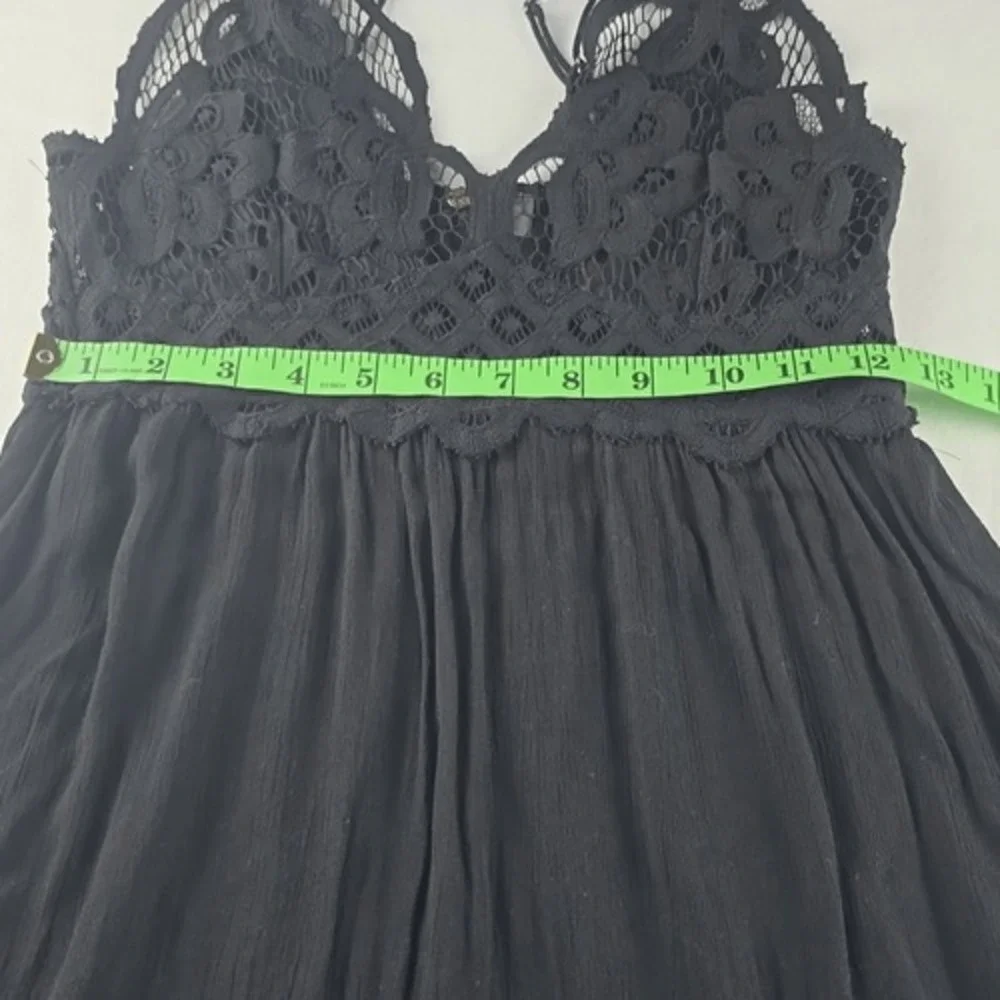Free People -1211 Women's One Adella Slip Lace Dress in‎ Black Size Small - Picture 12 of 13